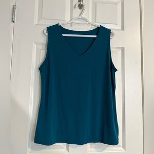Cleo Teal V-Neck Tank Top